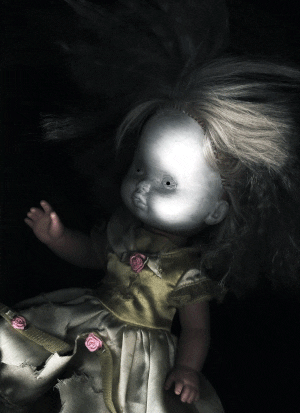 Creepy Doll With Red Eyes GIF