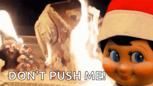 Creepy Elf On The Shelf Moving Burning Background GIF