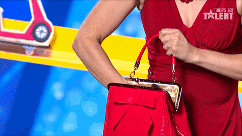 Creepy Girl Holding A Big Mouse GIF