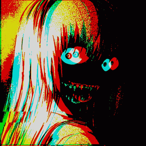 Creepy Glitching Phonk Smile GIF
