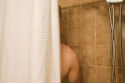 Creepy Guy Behind The Curtain GIF