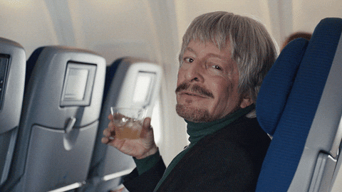 Creepy Guy On The Airplane GIF