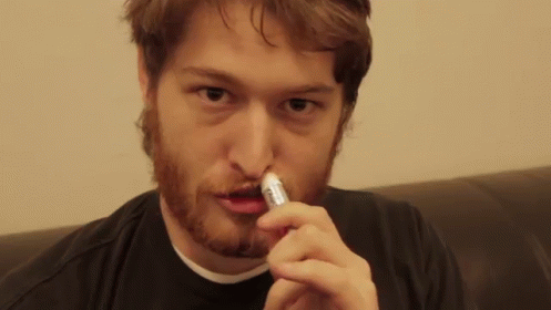 Creepy Guy Putting Lip Balm GIF