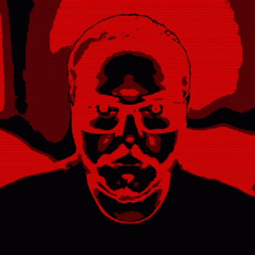Creepy Psycho Man Smiling Red Face GIF