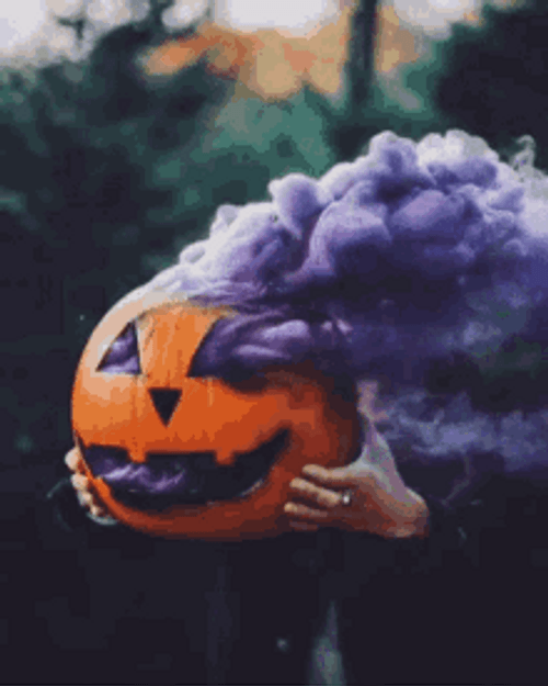 Creepy Purple Pumpkin Smoke GIF