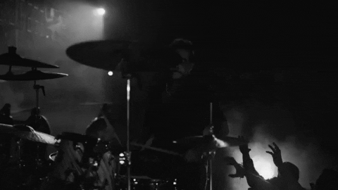 Creepy Scary Man Face Paint Rimshot GIF