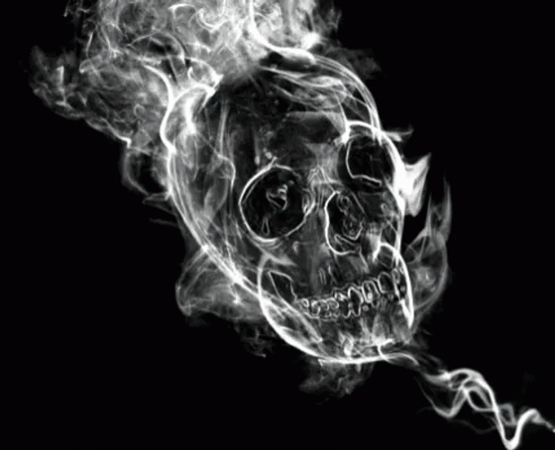 Creepy Smoke Skull GIF