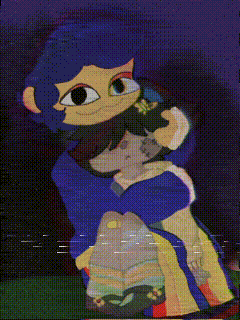 Creepy Wally Darling Holding Child GIF