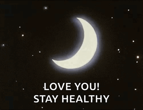 Crescent Moon Blue Light Love You! Stay Healthy GIF