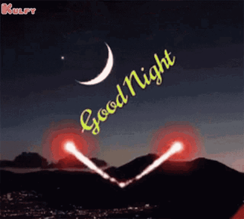 Crescent Moon Good Night GIF