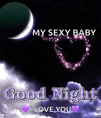 Crescent Moon Saying Good Night I Love You GIF