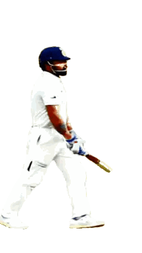 Cricket Player Wearing Helmet and Gloves