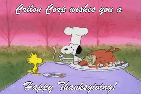 Crilon Corp Wishing Peanuts Snoopy Thanksgiving GIF