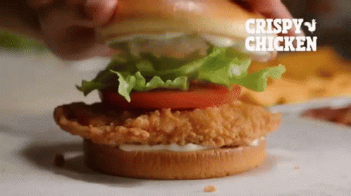 Crispy Chicken Sandwich With Lettuce and Tomato