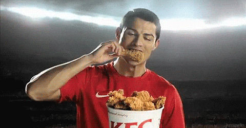 Cristiano Ronaldo Eating Kfc GIF