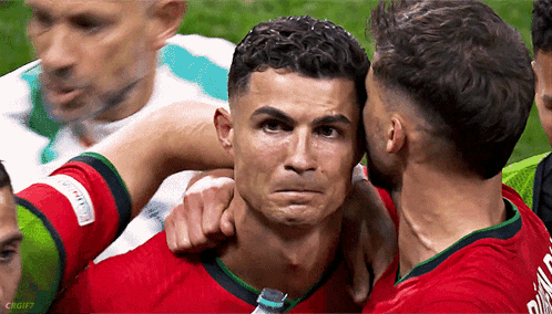 Cristiano Ronaldo Hugged by Another Player