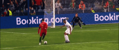 Cristiano Ronaldo Scoring A Goal Against His Rival GIF