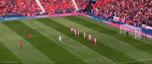 Cristiano Ronaldo Scoring A Goal Even With Lots Of Guard GIF