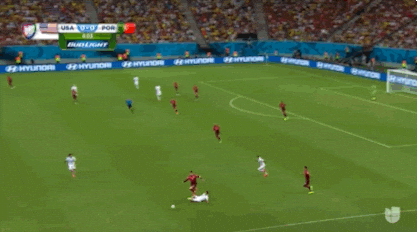Cristiano Ronaldo Scoring A Goal In All Red Jersey GIF