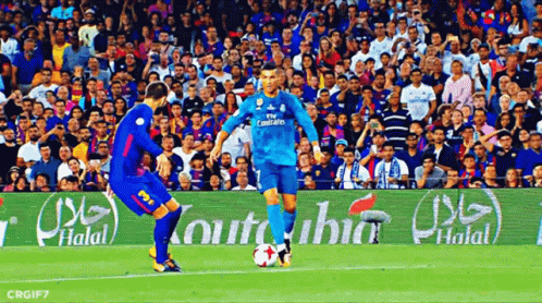 Cristiano Ronaldo Scoring A Goal Kick Blue Jersey GIF