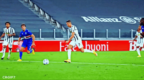 Cristiano Ronaldo Scoring A Goal Kick Yellow Shoes GIF
