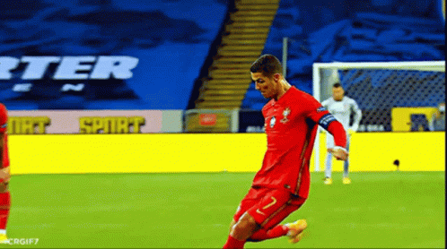 Cristiano Ronaldo Scoring A Goal Powerful Kick GIF