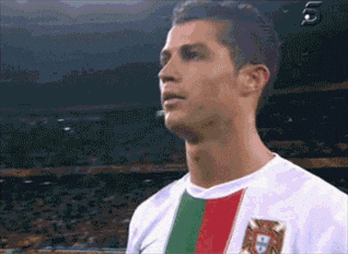 Cristiano Ronaldo Scoring A Goal Spitting On The Ground GIF