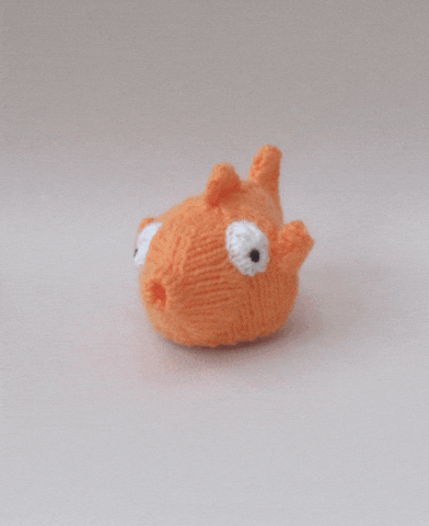 Crochet Goldfish 360 Degree View GIF