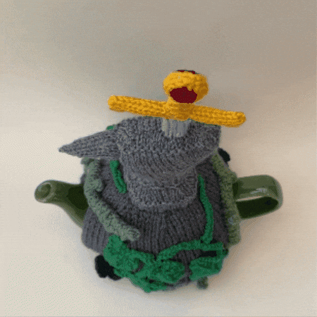 Crocheted Anvil Sword Display GIF