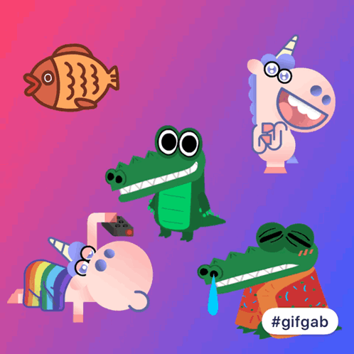 Crocodile Unicorn Fish And Duck GIF