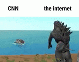 Crocodile Vs. Godzilla Meme GIF