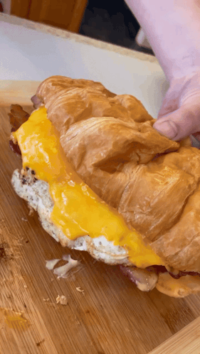 Croissant Sandwich With Cheese and Bacon