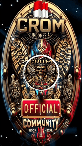 Crom Indonesia Logo Skull And Flag GIF