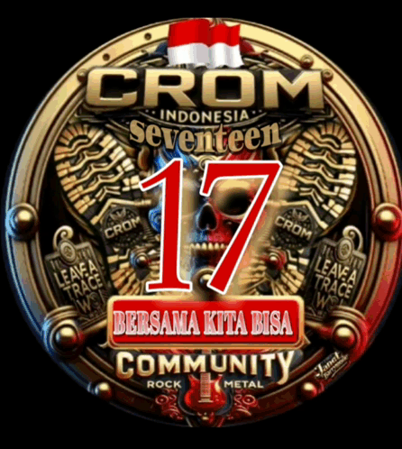Crom Indonesia Seventeen Skull And Number 17 Logo GIF