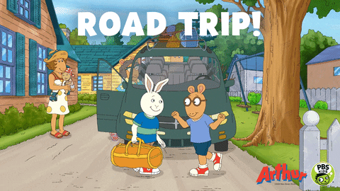 Cross Country Cartoon Road Trip GIF