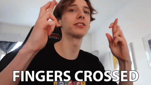 Cross Fingers Long Hair Boy GIF