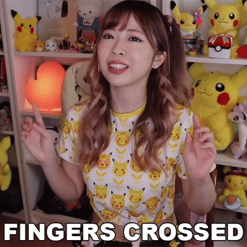 Cross Fingers Pikachu Collection GIF