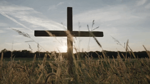 Cross In A Field Sunset GIF