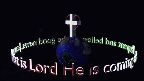 Cross on Globe Good News Jesus Christ