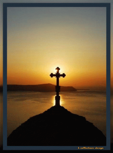 Cross on Hill at Sunset