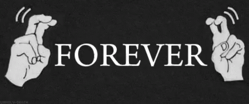 Crossed Fingers Saying Forever