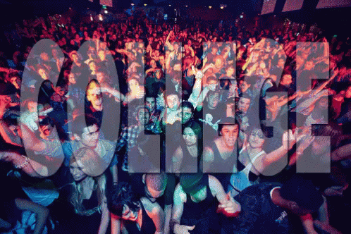 Crowd At Concert With College Sign GIF