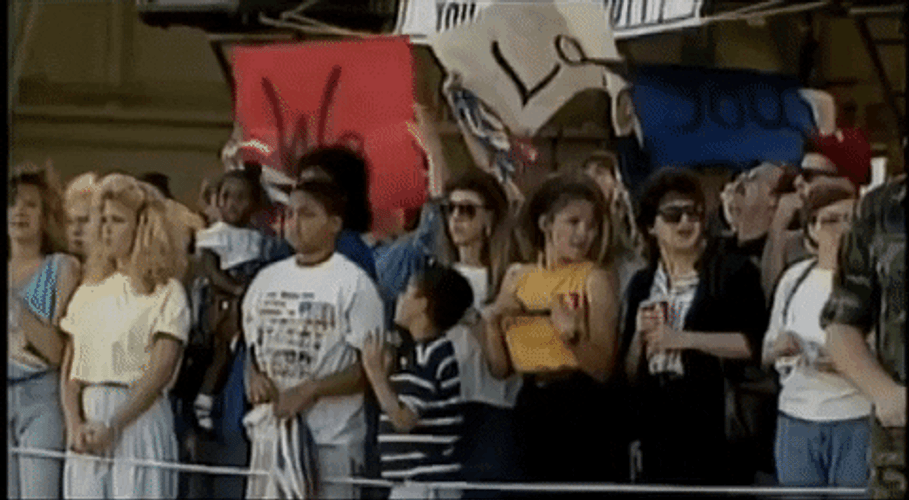 Crowd Cheer We Love You Banner GIF