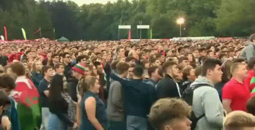 Crowd Cheering With Jumping Celebration GIF