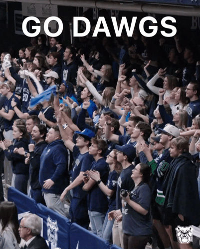 Crowd Cheering Go Dawgs In Stadium GIF
