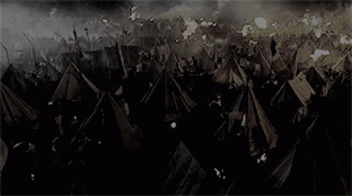 Crowd in Field with Tents and Flags