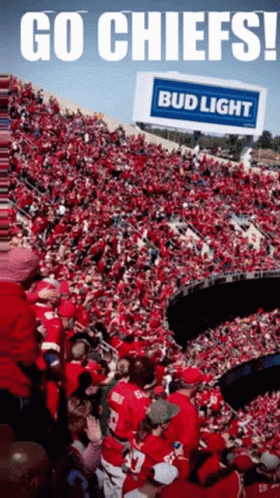 Crowd in Stadium With Bud Light Billboard