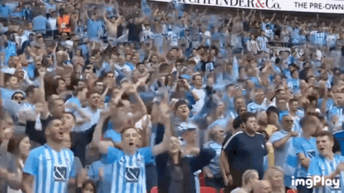 Crowd In Stadium With Sign Saying The Pre-Owned GIF