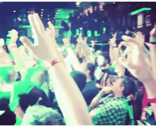 Crowd Raising Hands At Concert GIF