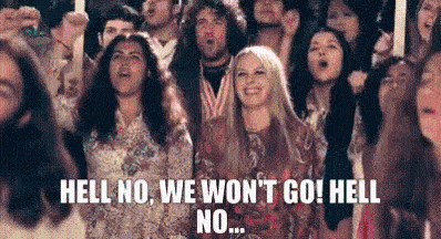 Crowd Singing We Won't Go Hell No GIF